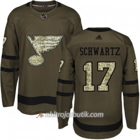 Män Ishockey St. Louis Blues Tröja Jaden Schwartz 17 Adidas 2017-2018 Camo Grön Authentic